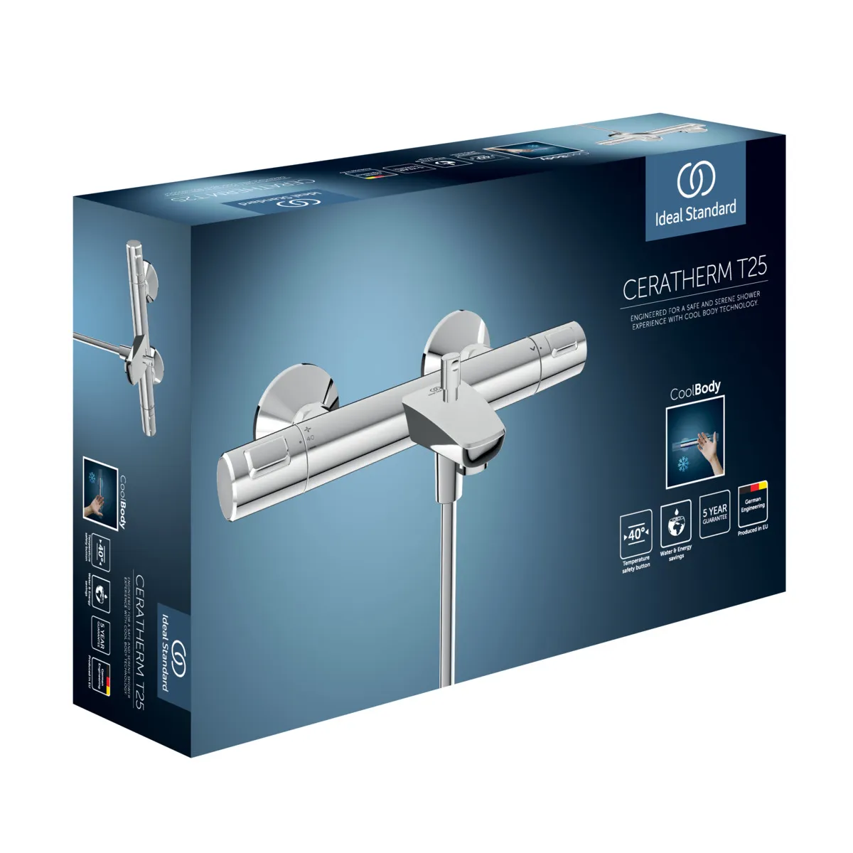 Ideal Standard Ceratherm T25 Badethermostat Aufputz Chrom Ideal Standard Ceratherm T25 Badethermostat Aufputz Chrom