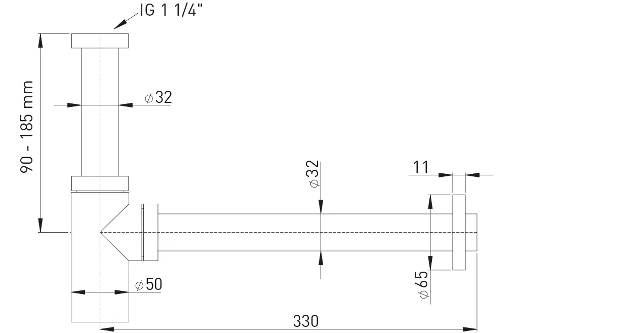 Design-Geruchverschluss Edelstahl massiv 1 1/4″ x 32 mm montagefreundlich Design-Geruchverschluss Edelstahl massiv 1 1/4″ x 32 mm montagefreundlich