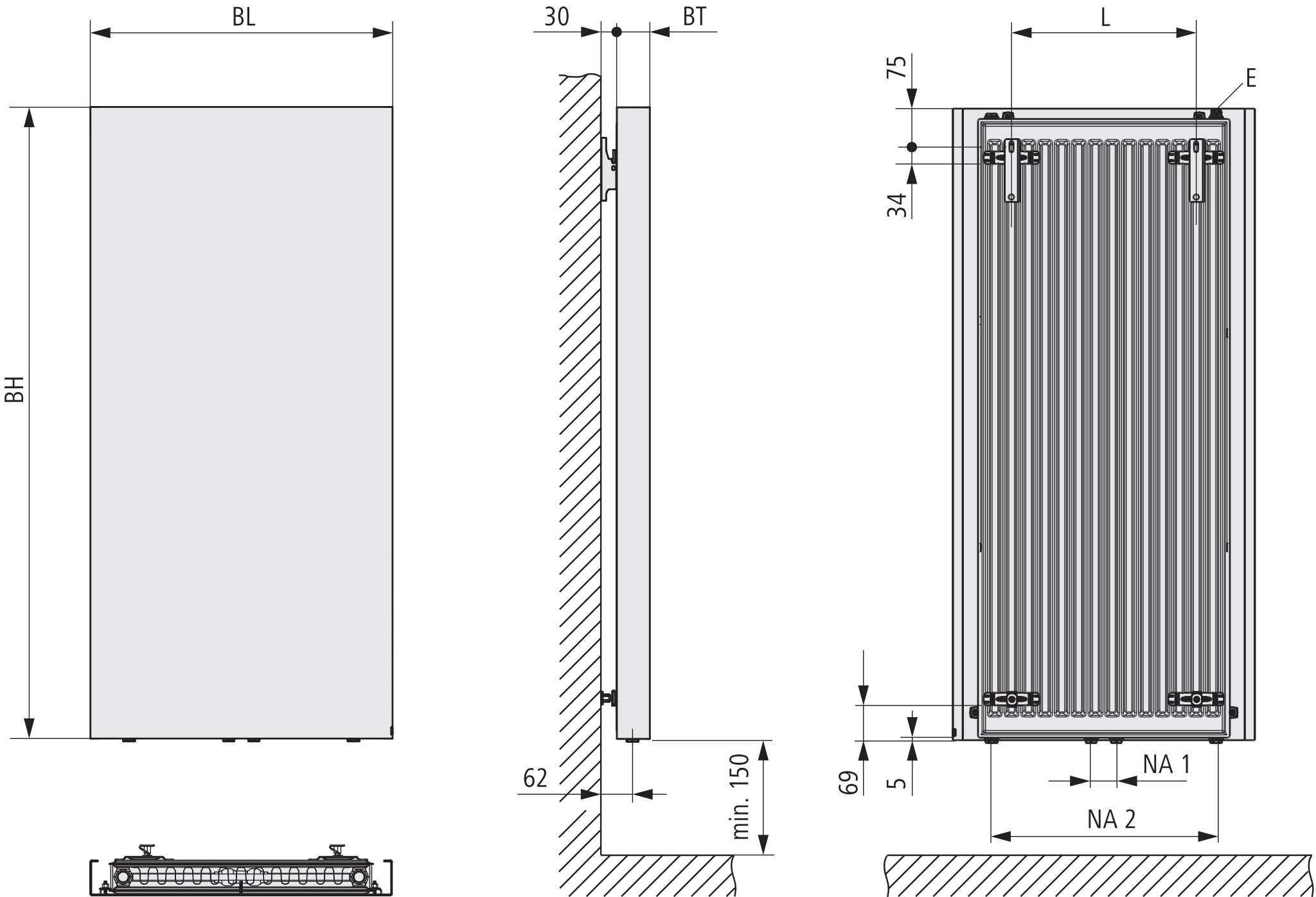 Kermi Design-Heizkörper „Rubeo®“ 47 × 152,5 cm in Weiß Kermi Design-Heizkörper „Rubeo®“ 47 × 152,5 cm in Weiß