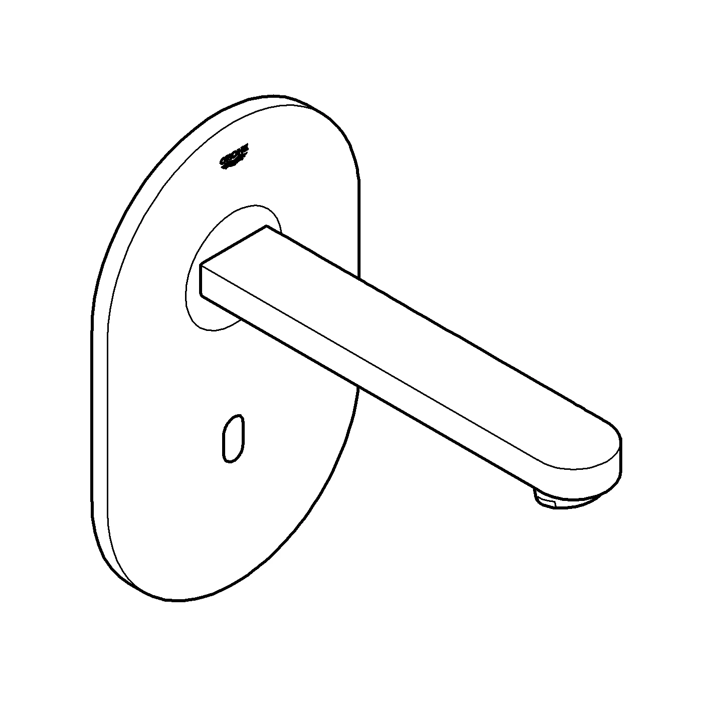 Infrarot-Elektronik für Waschtisch-Wandarmatur Euroeco CE 36273, ohne Mischung, Fertigmontageset für UP-Einbaukasten 36 336 001/36 337 001, Trafo 100-230 V AC, 50-60 Hz, 6 V DC, chrom