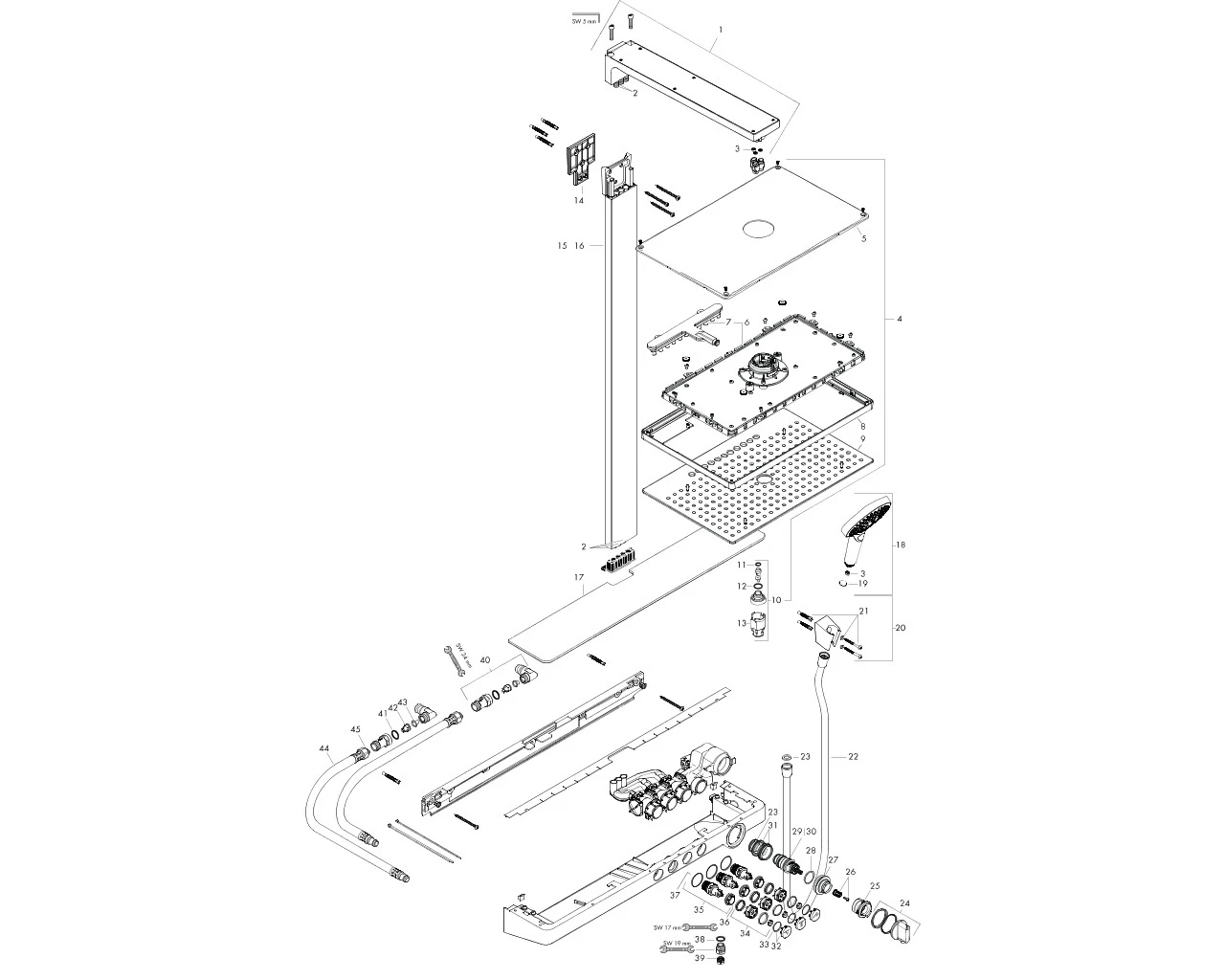 Showerpipe Rainmaker Select E 460 2jet EcoSmart weiss/chrom Showerpipe Rainmaker Select E 460 2jet EcoSmart weiss/chrom