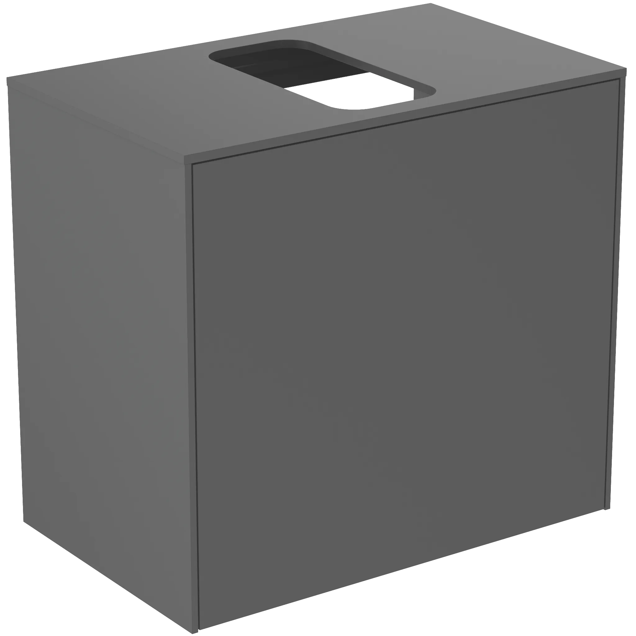 Ideal Standard Conca Waschtischplatte ohne Ausschnitt, Anthrazit, 602x373mm