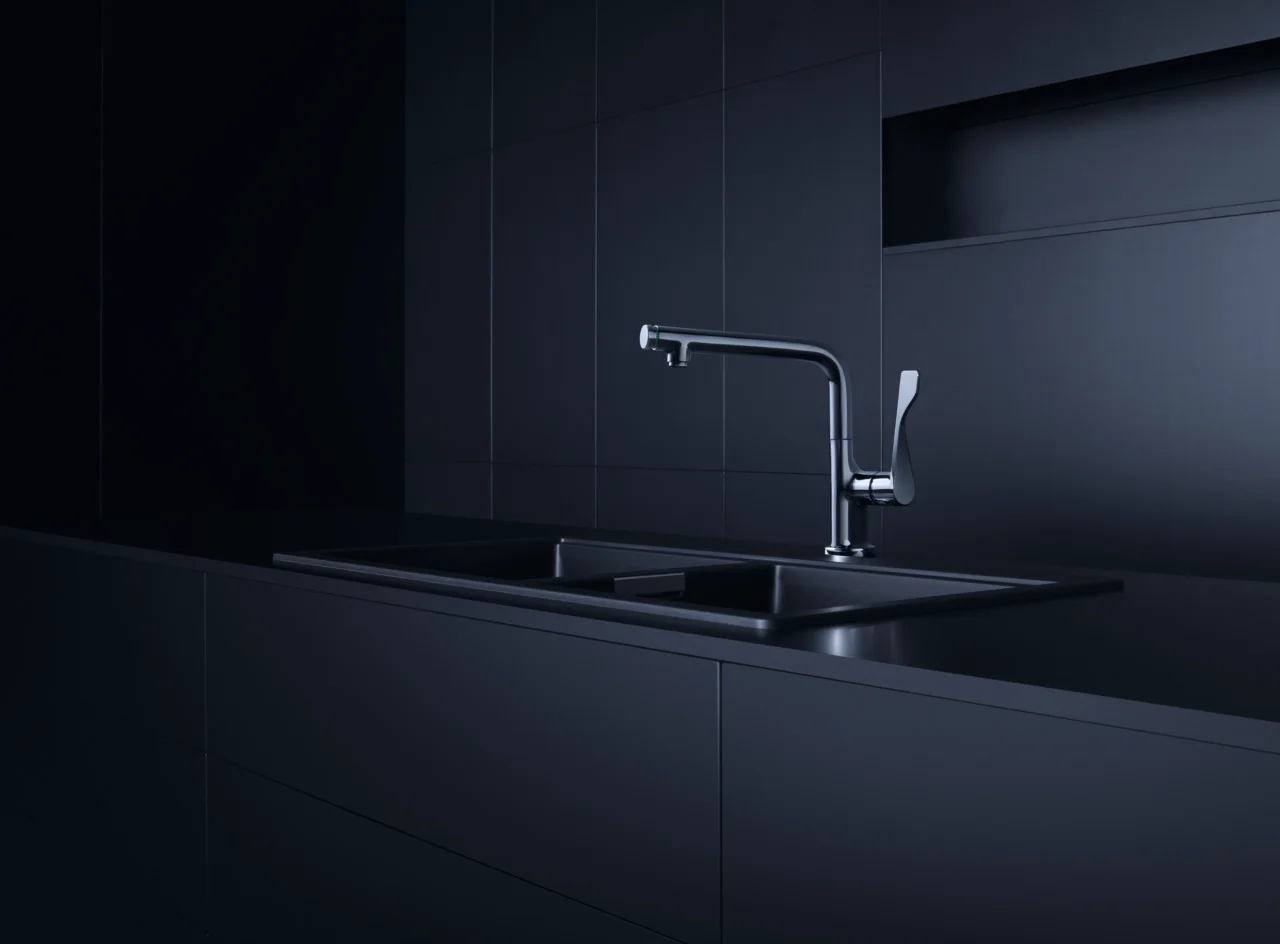 Hansgrohe AXOR Citterio Einhebel-Küchenmischer Select 230 Chrom, Schwenkbereich einstellbar in 3 Stufen auf 110°, 150° oder 360°, Normalstrahl, Select-Knopf zum komfortablen An- und Abstellen des Wasserstrahls, maximale Durchflussmenge bei 3 bar: 9 l/min Hansgrohe AXOR Citterio Einhebel-Küchenmischer Select 230 Chrom, Schwenkbereich einstellbar in 3 Stufen auf 110°, 150° oder 360°, Normalstrahl, Select-Knopf zum komfortablen An- und Abstellen des Wasserstrahls, maximale Durchflussmenge bei 3 bar: 9 l/min