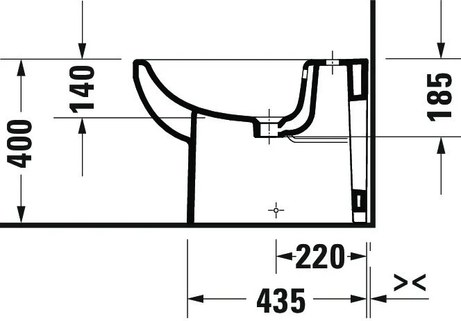 Duravit Stand-Bidet back to wall „No.1“, Befestigung sichtbar 36,5 × 57 × 40 cm Duravit Stand-Bidet back to wall „No.1“, Befestigung sichtbar 36,5 × 57 × 40 cm