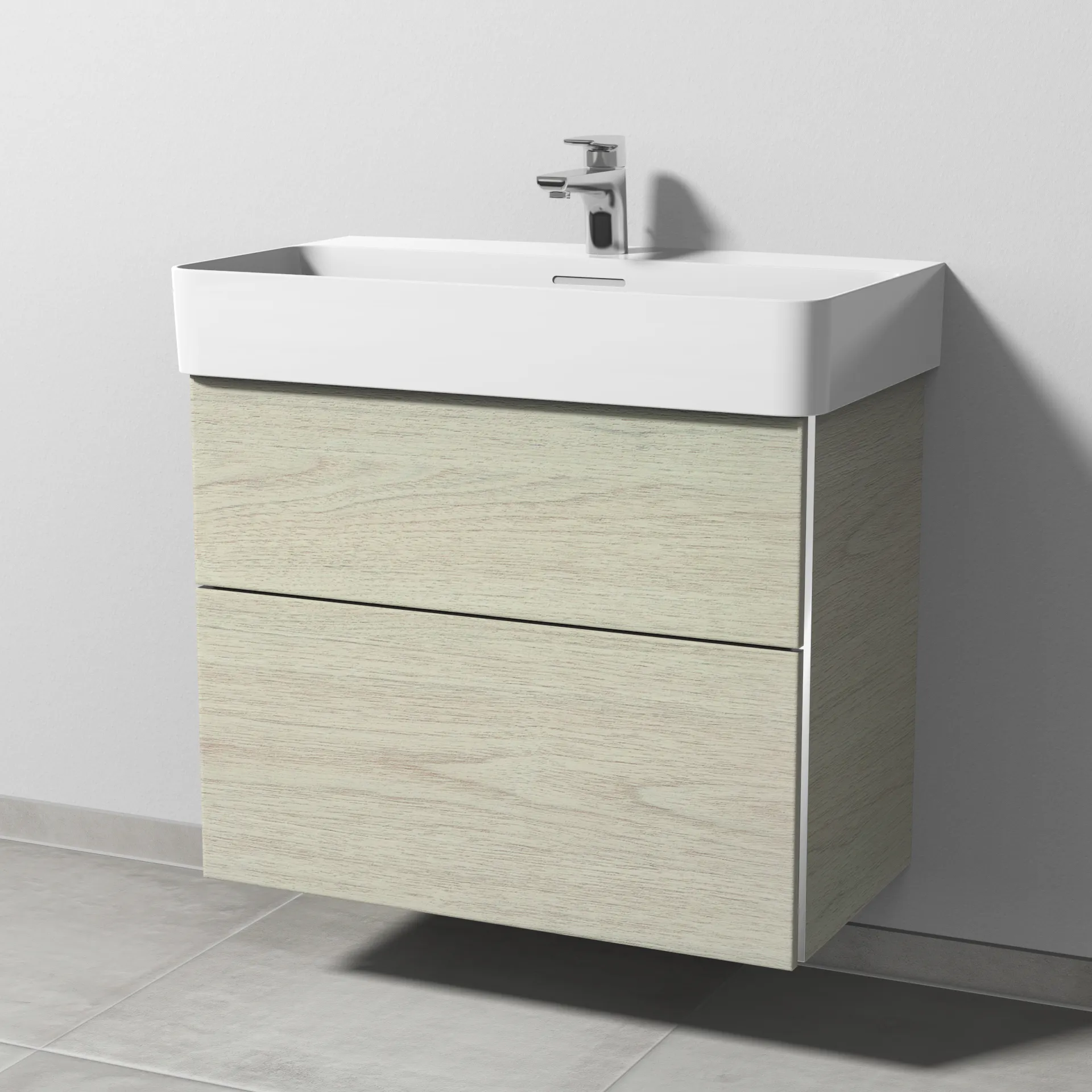 Sanipa Waschtischunterschrank „3way“ 710 × 588 × 397 mm in White Oak Sanipa Waschtischunterschrank „3way“ 710 × 588 × 397 mm in White Oak