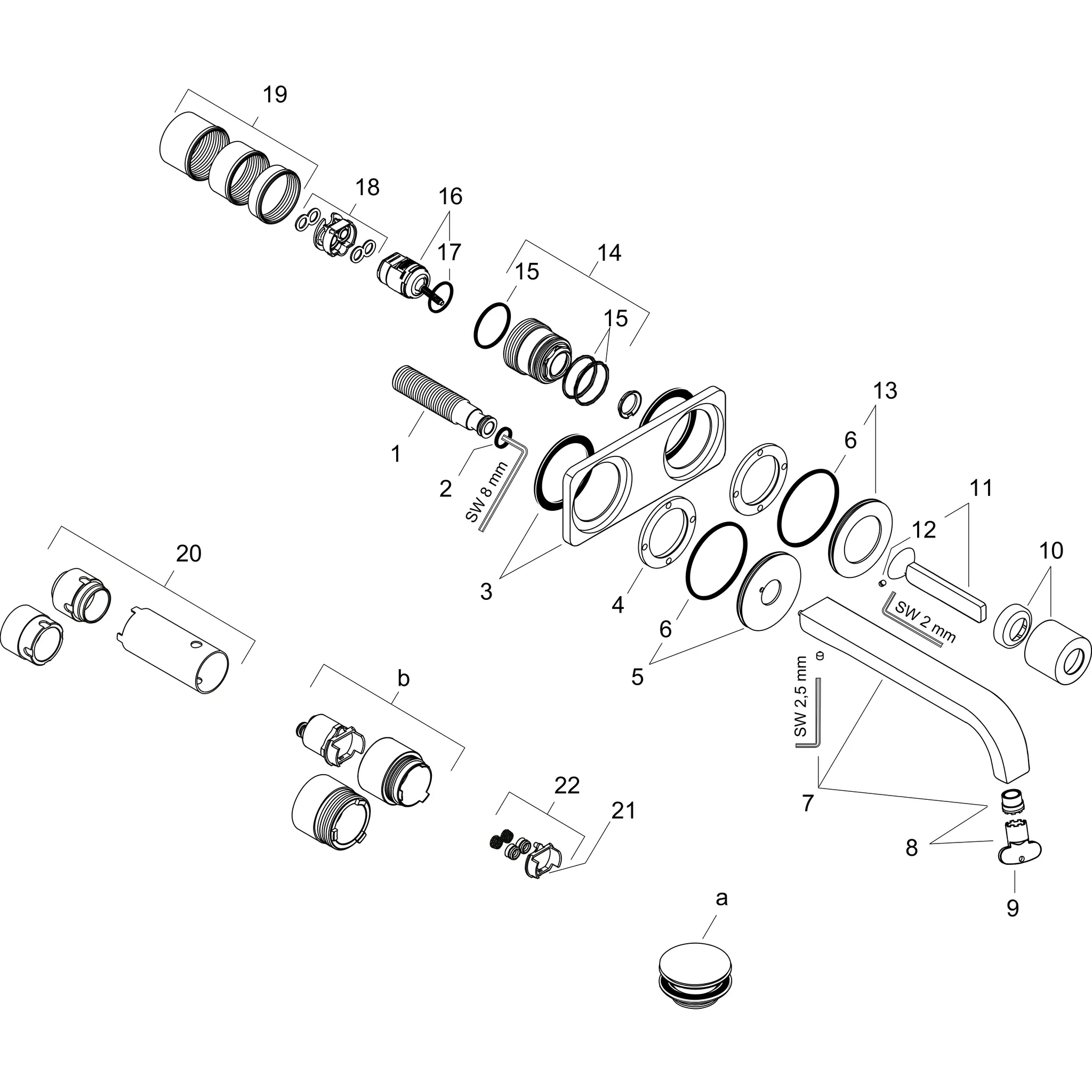 Waschtischmischer UP Axor Citterio E F-Set chrom mit Platte Waschtischmischer UP Axor Citterio E F-Set chrom mit Platte