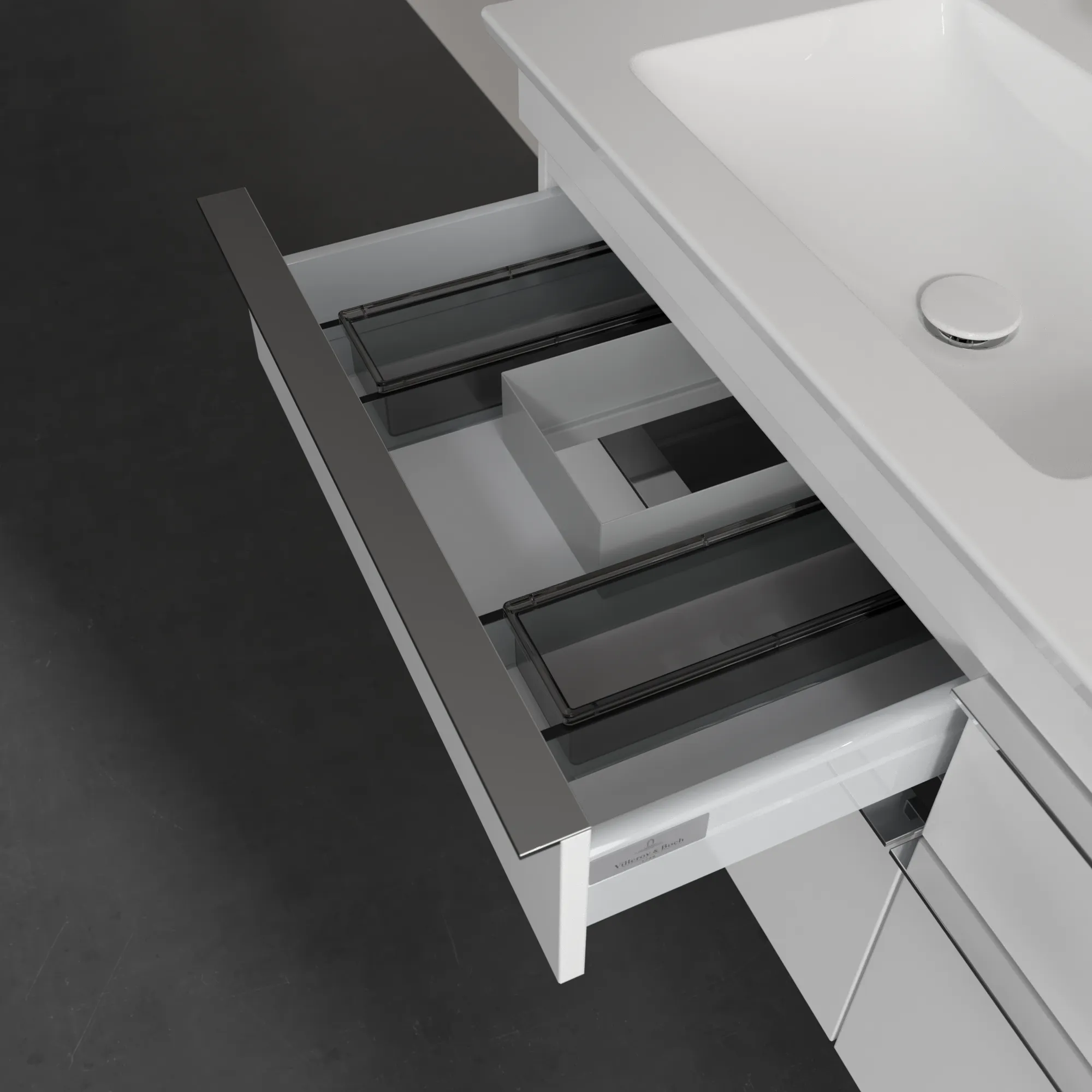 Villeroy & Boch Waschtischunterschrank „Venticello“ für Schrank-Doppelwaschtisch 125,3 × 59 × 50,2 × 50,2 cm Weiß Matt, mittig