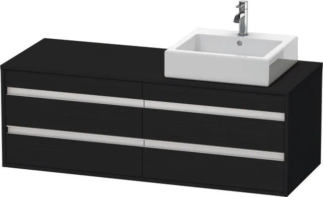 Duravit Waschtischunterschrank wandhängend „Ketho“ 140 × 49,6 × 55 cm Eiche Schwarz Duravit Waschtischunterschrank wandhängend „Ketho“ 140 × 49,6 × 55 cm Eiche Schwarz