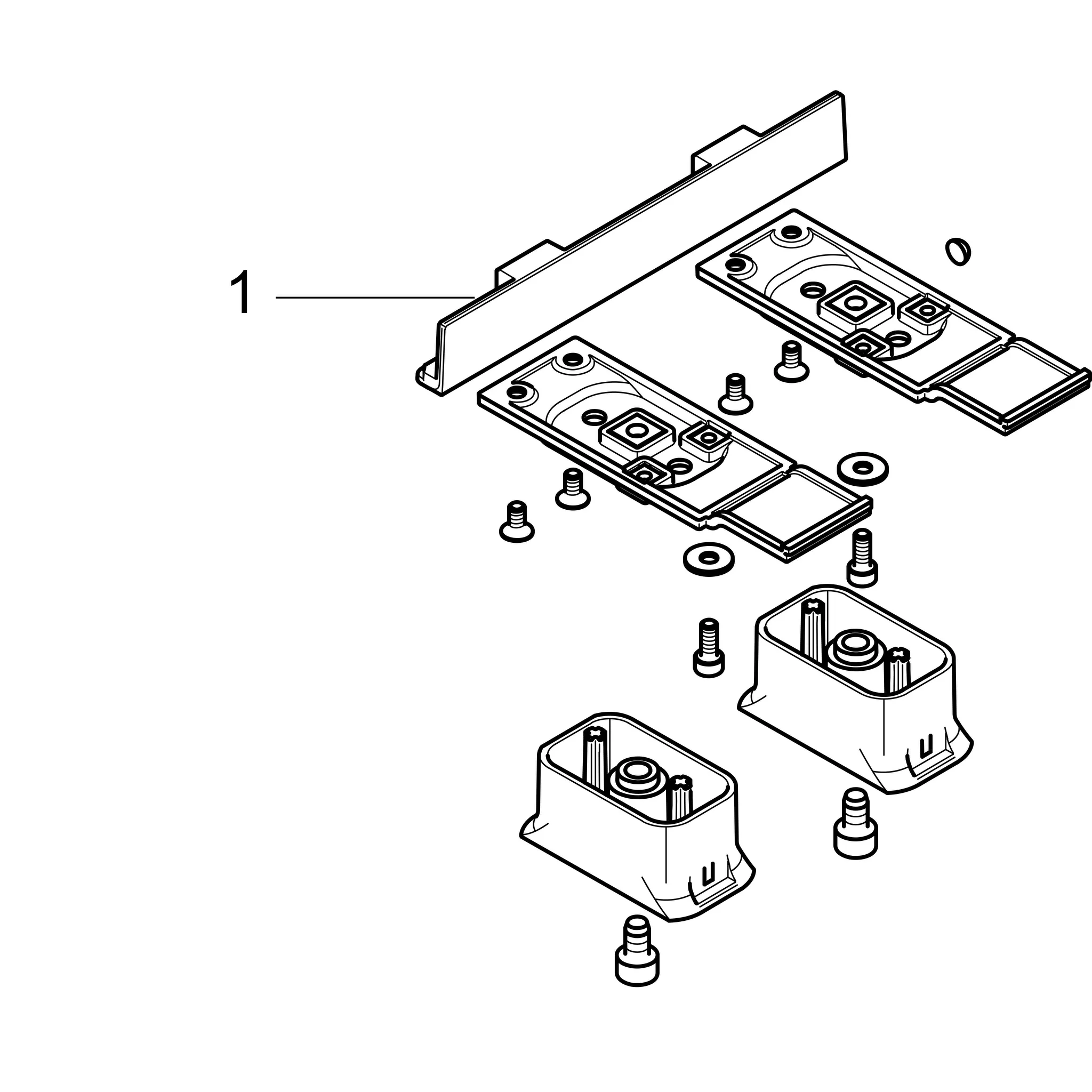 Hansgrohe AXOR Universal Softsquare Adapterset, Chrom