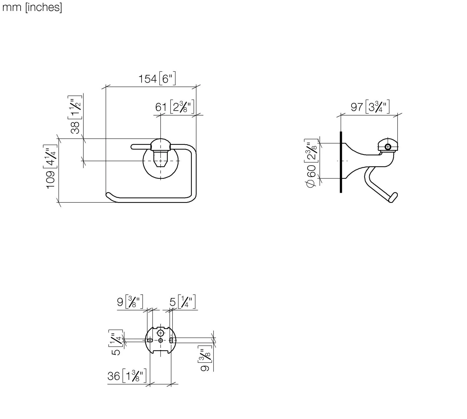 Dornbracht MADISON Papierrollenhalter ohne Deckel, Bronze gebürstet, Breite 145 mm, Höhe 120 mm, Ausladung 95 mm Dornbracht MADISON Papierrollenhalter ohne Deckel, Bronze gebürstet, Breite 145 mm, Höhe 120 mm, Ausladung 95 mm