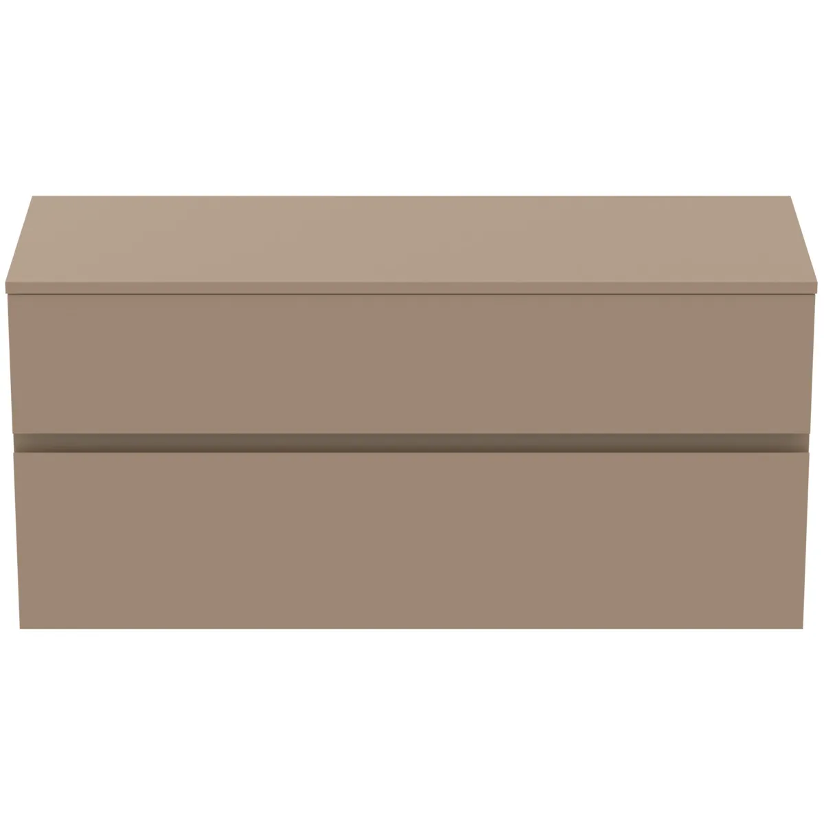 Ideal Standard Waschtischunterschrank Finesse ohne Ausschnitt, 1202x440x558mm, 2 Auszüge, Greige matt Ideal Standard Waschtischunterschrank Finesse ohne Ausschnitt, 1202x440x558mm, 2 Auszüge, Greige matt