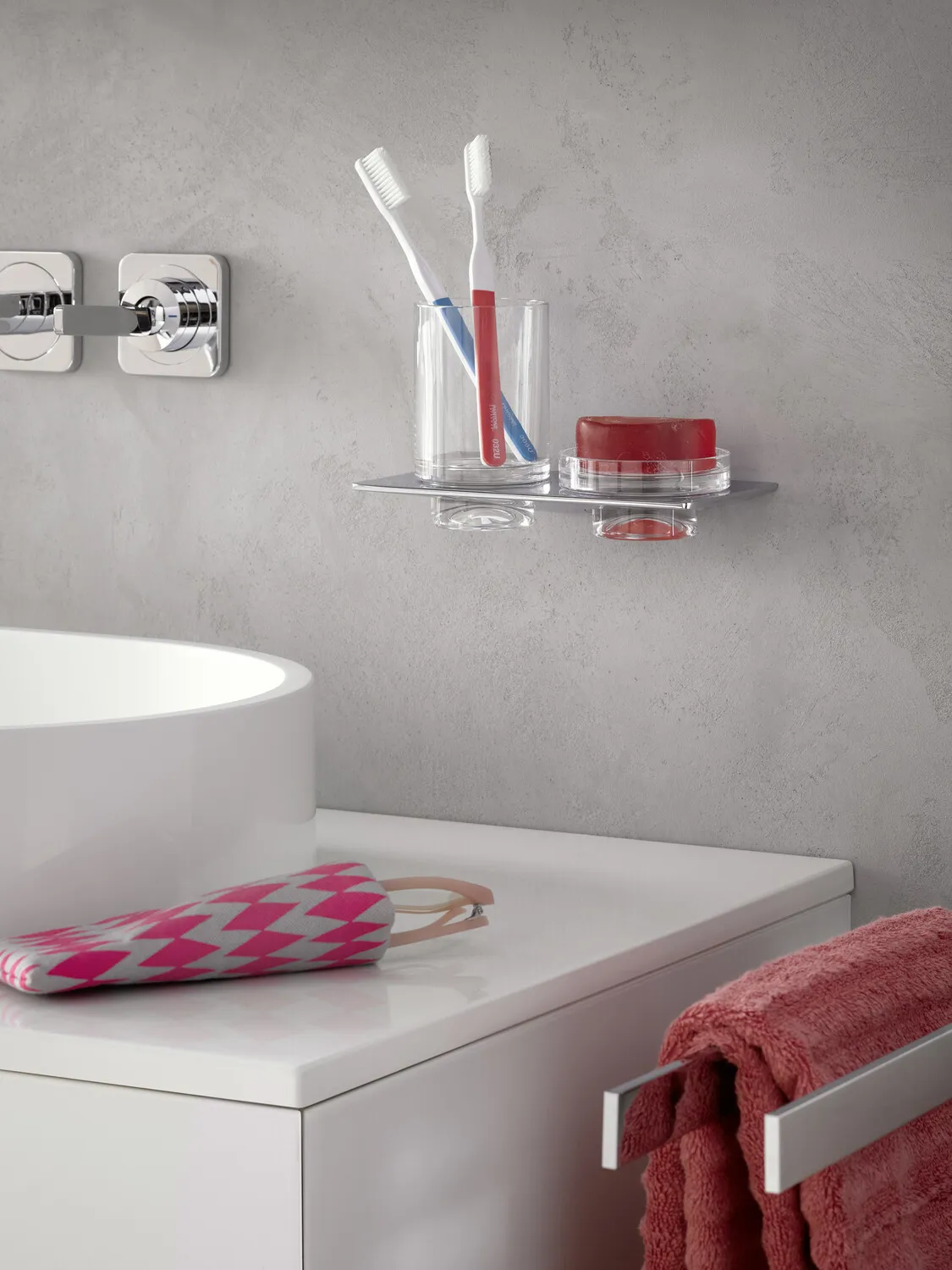 art Doppelglashalter Glasteil klar, chrom art Doppelglashalter Glasteil klar, chrom