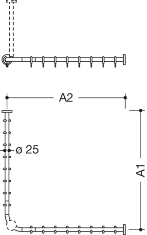 HEWI Duschvorhangstange „System 900“