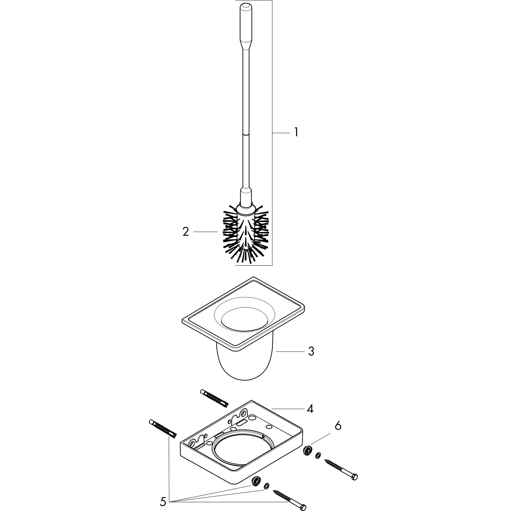 WC-Bürste Axor Universal Accessories chrom mit Wandhalter WC-Bürste Axor Universal Accessories chrom mit Wandhalter