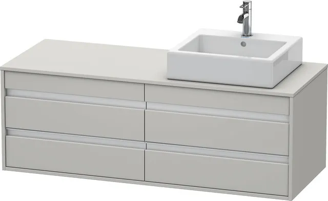 Duravit Waschtischunterschrank wandhängend „Ketho“ 140 × 49,6 × 55 cm Betongrau Matt Duravit Waschtischunterschrank wandhängend „Ketho“ 140 × 49,6 × 55 cm Betongrau Matt