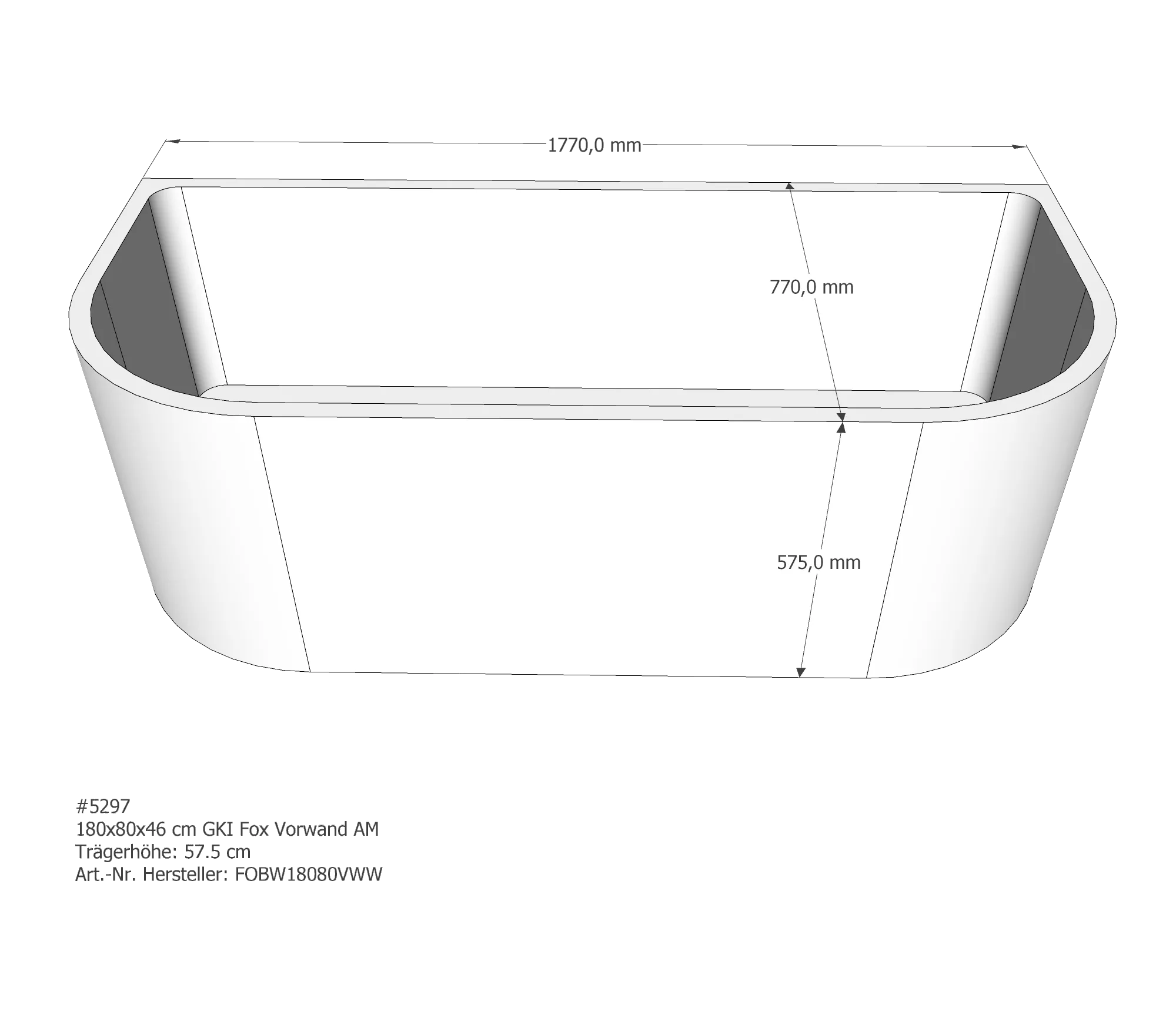 Duschwannenträger passend für GKI Fox Vorwand 180 × 80 × 46 cm Duschwannenträger passend für GKI Fox Vorwand 180 × 80 × 46 cm