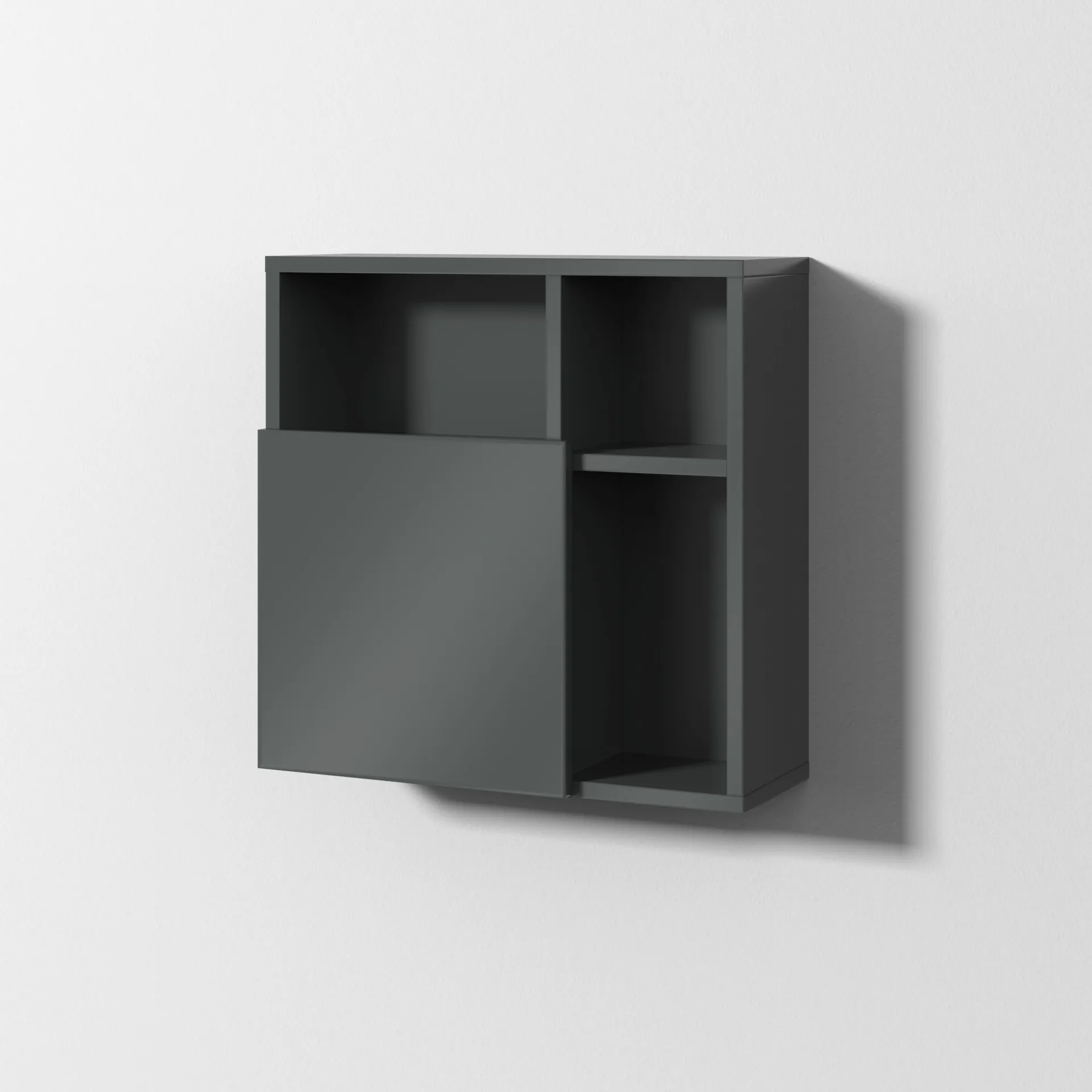 Sanipa Würfelschrank „3way“ 510 × 510 × 197 mm in Anthrazit (glanz), links