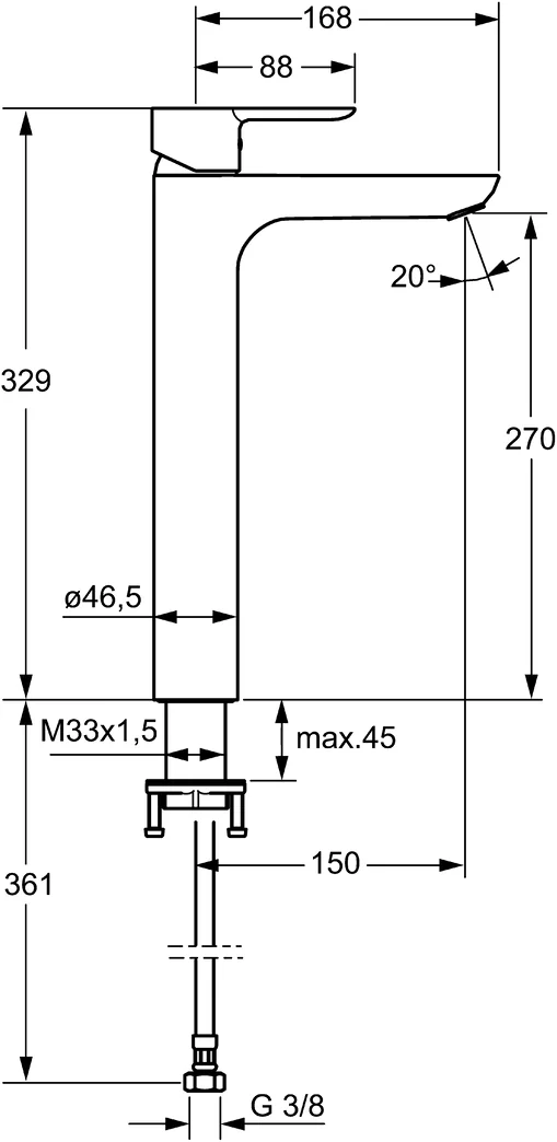HansaLIGNA Einhebelmischer Waschtischbatterie 0603 Ausladung 150 mm DN15 Chrom HansaLIGNA Einhebelmischer Waschtischbatterie 0603 Ausladung 150 mm DN15 Chrom
