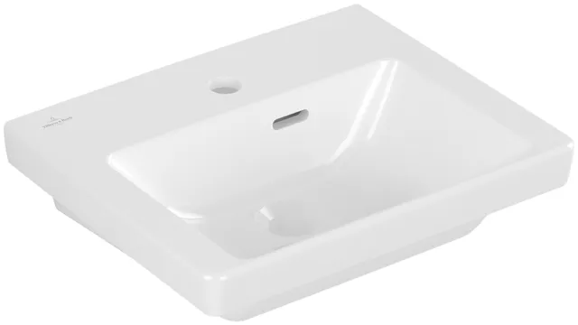 Villeroy & Boch Handwaschbecken „Subway 3.0“ 450 × 370 × 145 mm, ohne Hahnlochbohrung, Hahnlochposition mittig in Weiß Alpin Villeroy & Boch Handwaschbecken „Subway 3.0“ 450 × 370 × 145 mm, ohne Hahnlochbohrung, Hahnlochposition mittig in Weiß Alpin