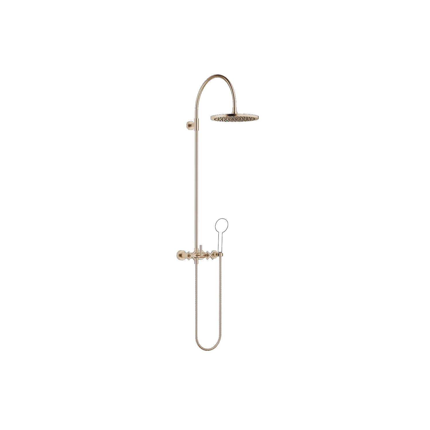 Dornbracht Tara Shower Pipe mit Brausebatterie ohne Handbrause 300 mm - Champagne gebürstet (22kt Gold)