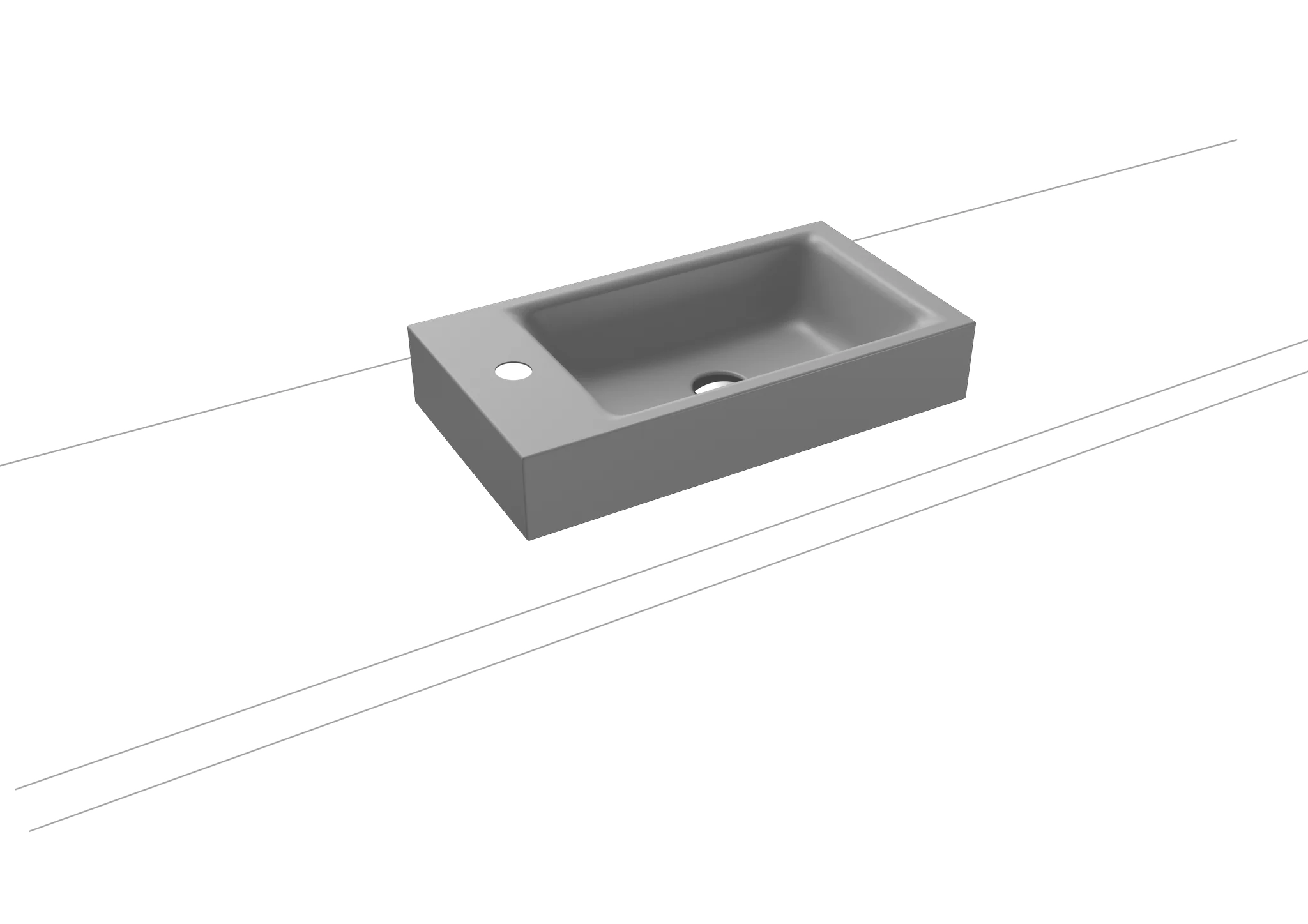 Kaldewei PURO Aufsatz-Handwaschtisch, 550 x 300 mm, cool grey, 1x Hahnlochbohrung, ohne Überlauf Kaldewei PURO Aufsatz-Handwaschtisch, 550 x 300 mm, cool grey, 1x Hahnlochbohrung, ohne Überlauf