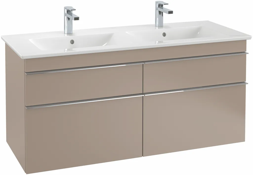 Villeroy & Boch Waschtischunterschrank „Venticello“ für Schrank-Doppelwaschtisch 125,3 × 59 × 50,2 × 50,2 cm Cashmere Grey, mittig