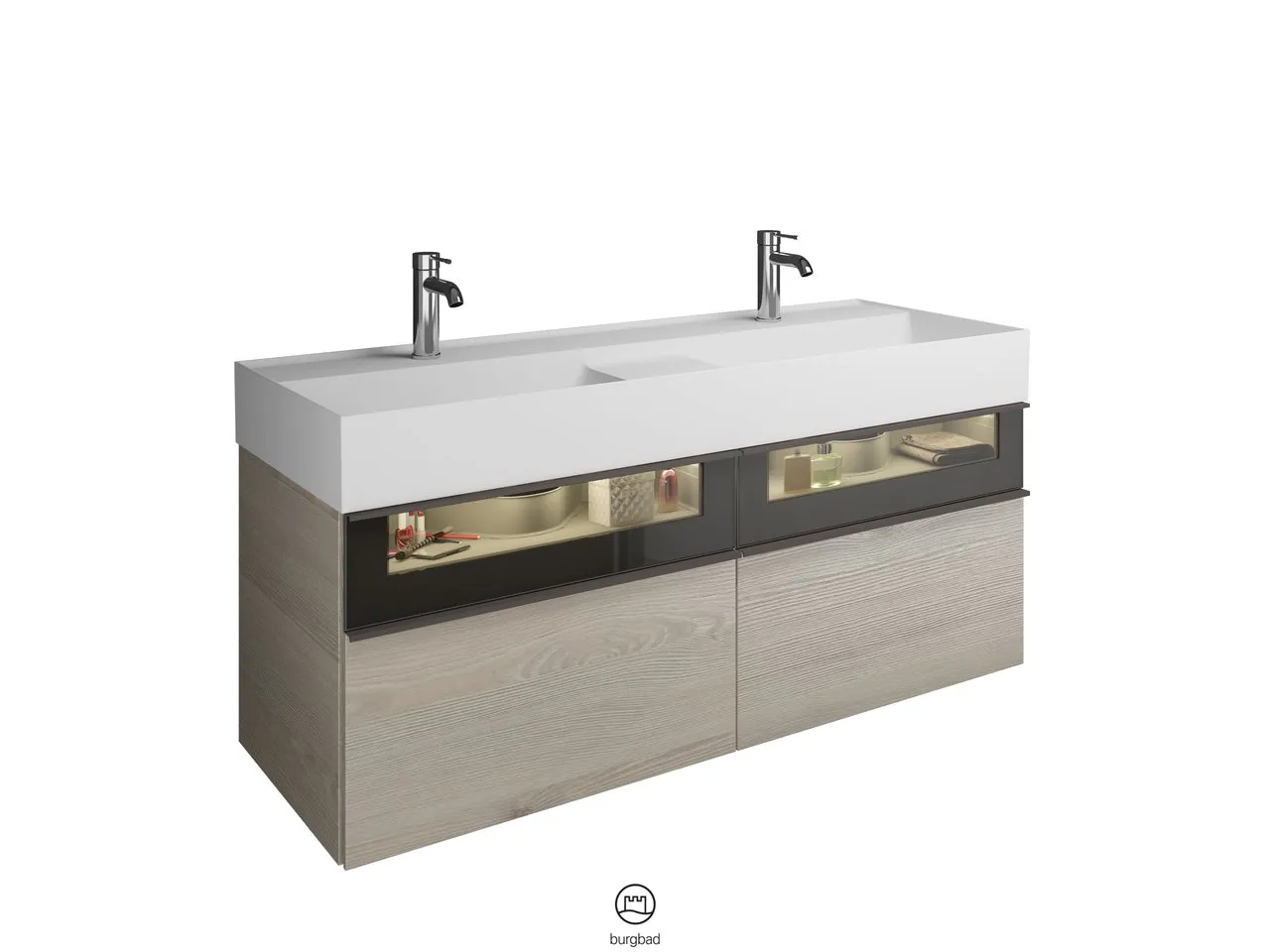 burgbad Badmöbelset „Yumo“ in Kieselgrau Matt burgbad Badmöbelset „Yumo“ in Kieselgrau Matt