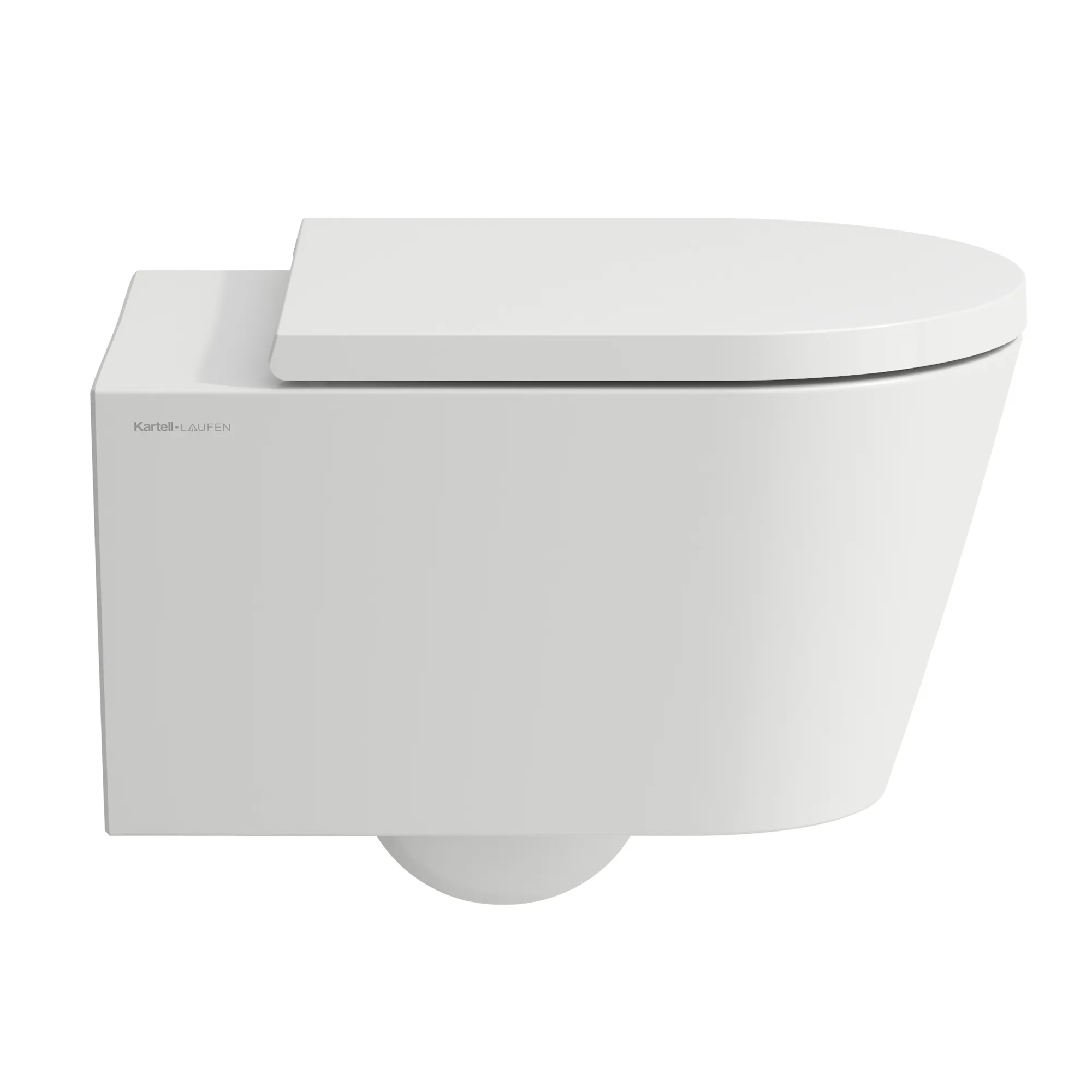 Tiefspül-WC wandhängend+Sitz Kartell Pack 545x370 spülrandlos verdeckte Befestigung, weiß, bestehend aus H8203370000001 Wand-WC und H8913330000001 WC-Sitz mit Absenkautomatik