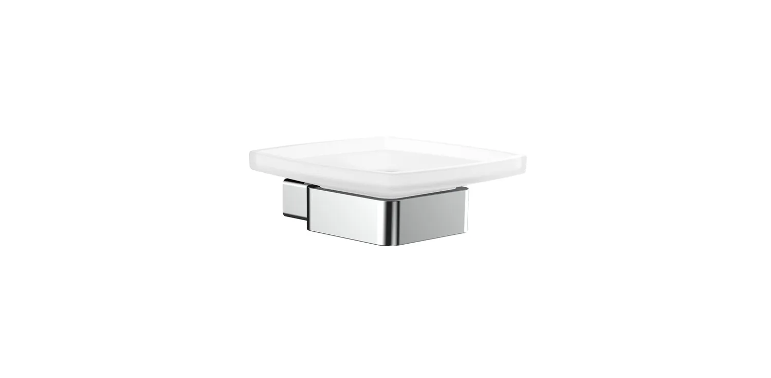 loft Seifenhalter Glasteil satiniert, chrom