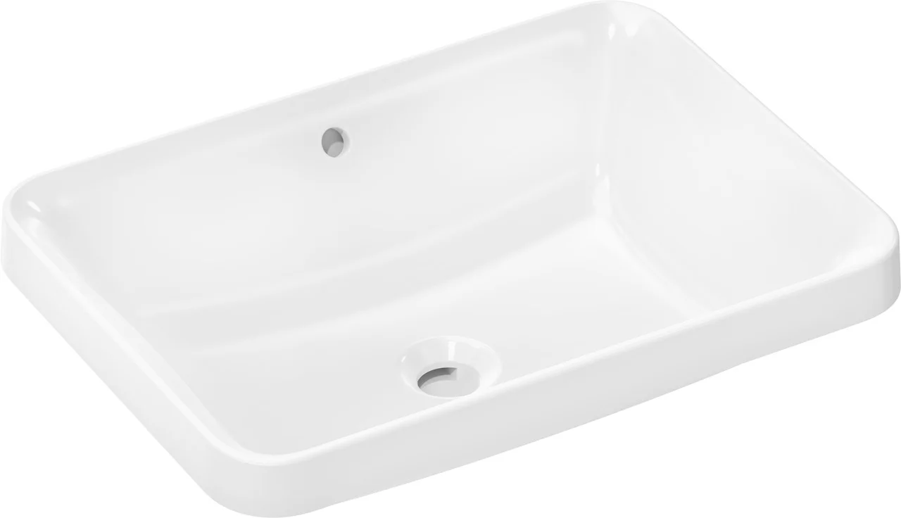 Hansgrohe Einbauwaschtisch Xuniva Q, weiß, 550x400 mm, glänzend, mit Überlauf, CL25