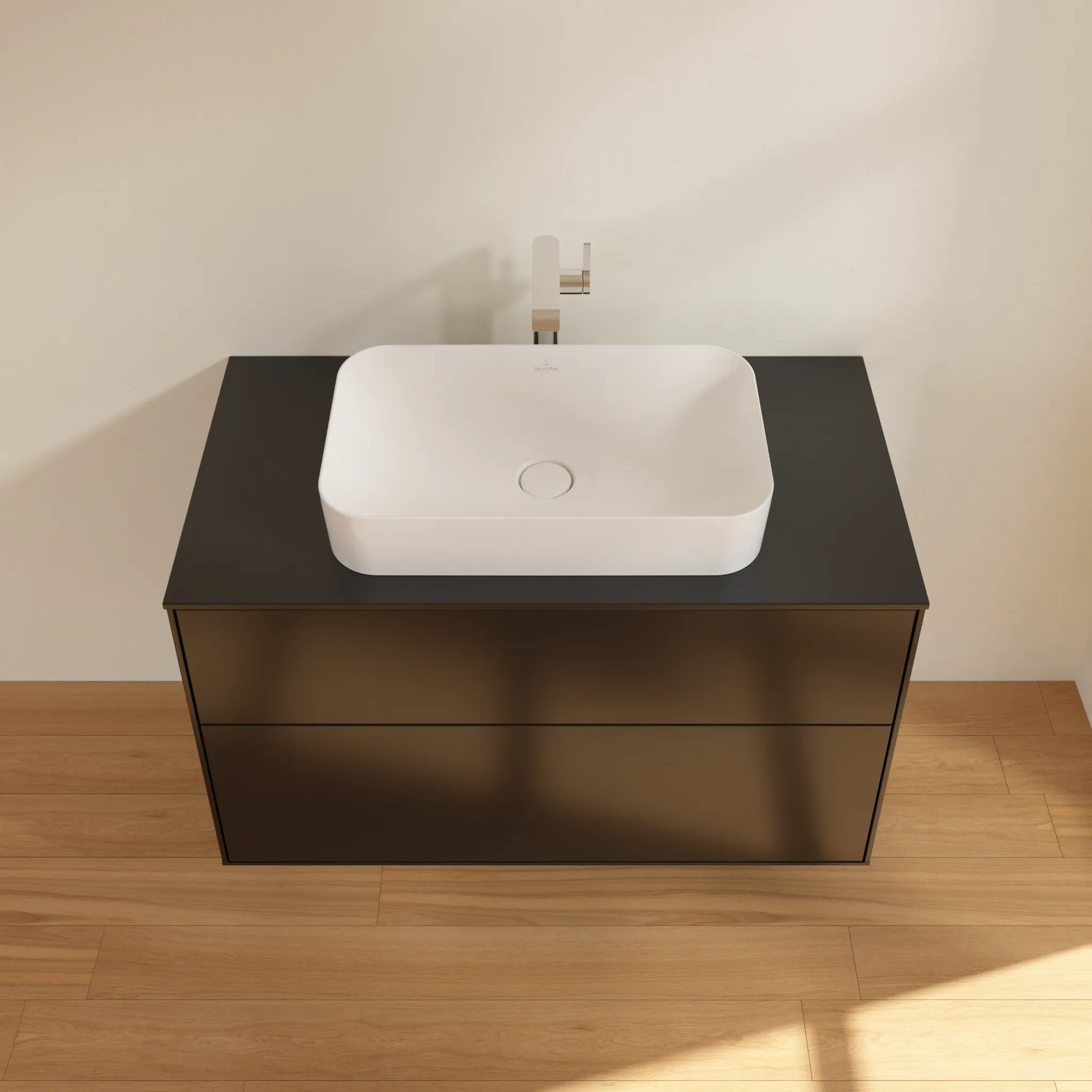 Villeroy & Boch Waschbeckenunterschrank Finion F23, 1000x603x501 mm, Black Matt Lacquer, mit SoftClosing und Push-to-open Funktion Villeroy & Boch Waschbeckenunterschrank Finion F23, 1000x603x501 mm, Black Matt Lacquer, mit SoftClosing und Push-to-open Funktion