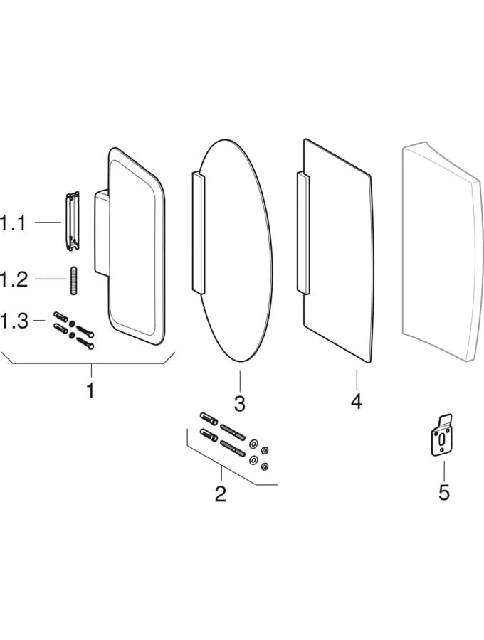 Urinaltrennwand: L=40cm, B=10cm, H=70cm, weiß