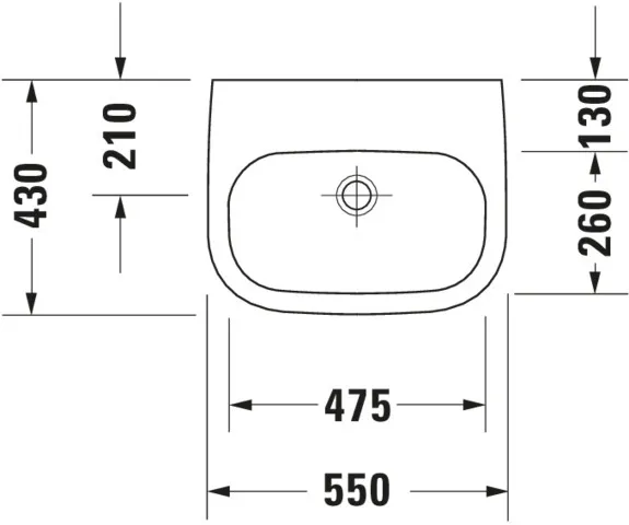 Waschtisch Med „D-Code“, Form rechteckig 55 × 43 cm