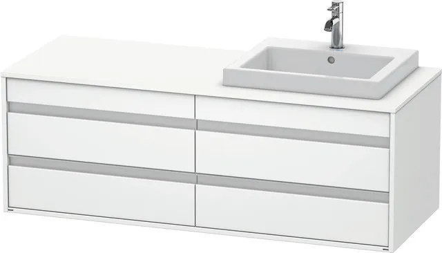 Duravit Waschtischunterschrank wandhängend „Ketho“ 140 × 49,6 × 55 cm Weiß Matt Duravit Waschtischunterschrank wandhängend „Ketho“ 140 × 49,6 × 55 cm Weiß Matt