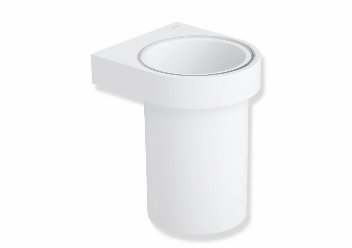 Becher Kst. m. Halter Sys 800, Halter Plvb. weiß tiefmatt/wem Becher Kst. m. Halter Sys 800, Halter Plvb. weiß tiefmatt/wem