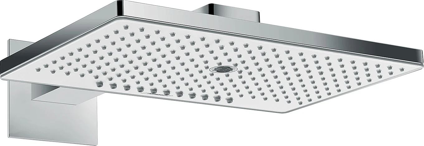 Hansgrohe Rainmaker Select Kopfbrause 460 3jet, weiß/chrom, Brausearm 450 mm, 18,4 l/min Durchfluss, abnehmbare Strahlscheibe und Kopfbrause