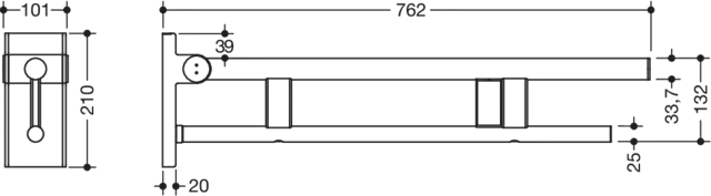 HEWI Stützklappgriff „System 900“ HEWI Stützklappgriff „System 900“