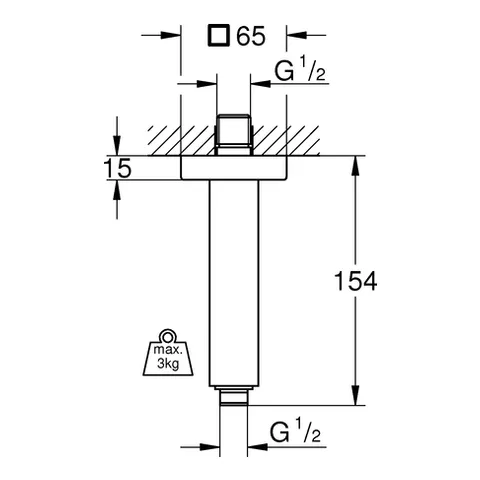 Grohe Rainshower Deckenauslass 27711, 154 mm, chrom Grohe Rainshower Deckenauslass 27711, 154 mm, chrom