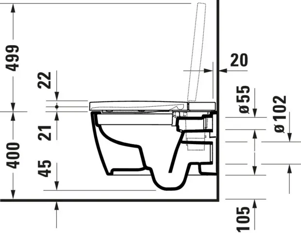 Dusch-WC „SensoWash Starck f Plus“ 37,8 × 40,5 cm, Befestigung verdeckt