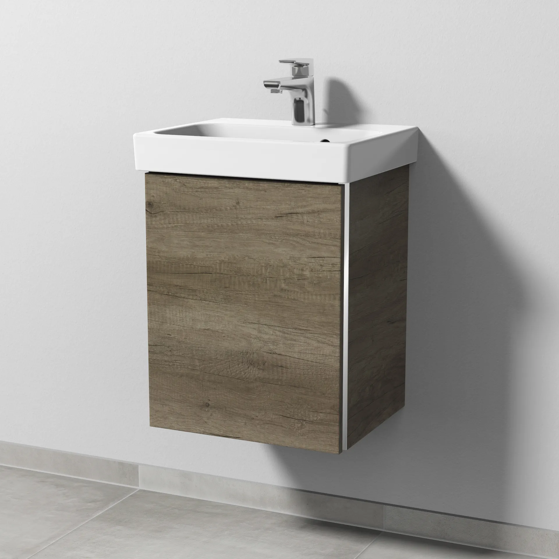 Sanipa Waschtischunterschrank „3way“ 410 × 517 × 353 mm in Eiche Nebraska, Anschlag links