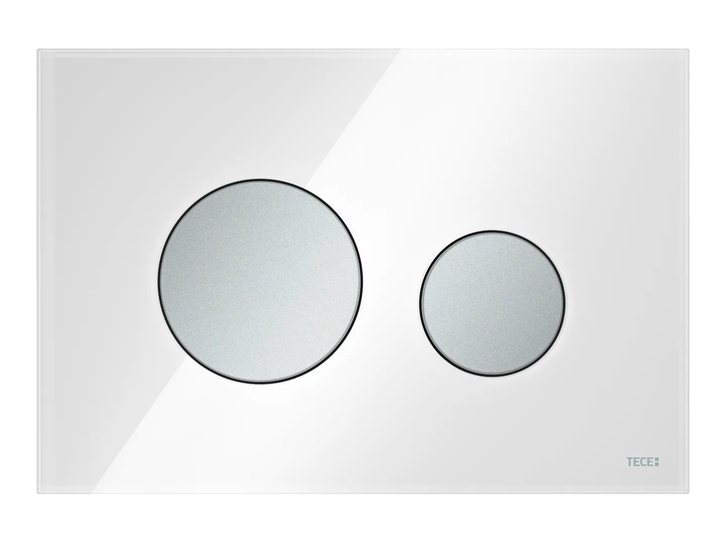 loop WC-Betätigungsplatte Zweimengen Glas weiß glzd. Tasten Chrom matt loop WC-Betätigungsplatte Zweimengen Glas weiß glzd. Tasten Chrom matt