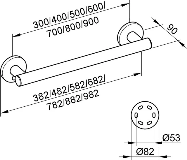 Plan Care 34901010300 Haltegriff 382 mm verchromt