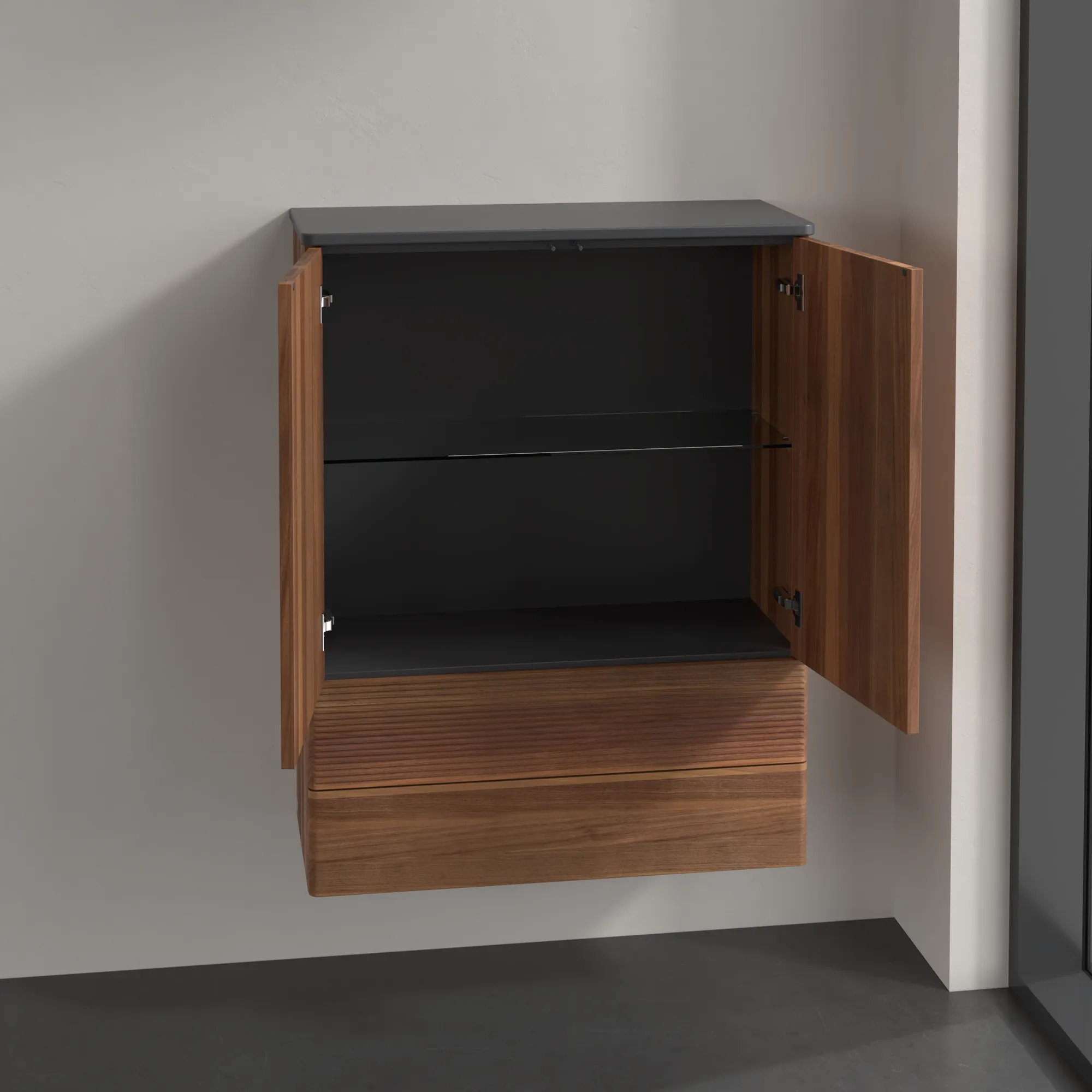 Villeroy & Boch Antao Highboard K47, 814x1039x356mm, 2 Türen, Warm Walnut