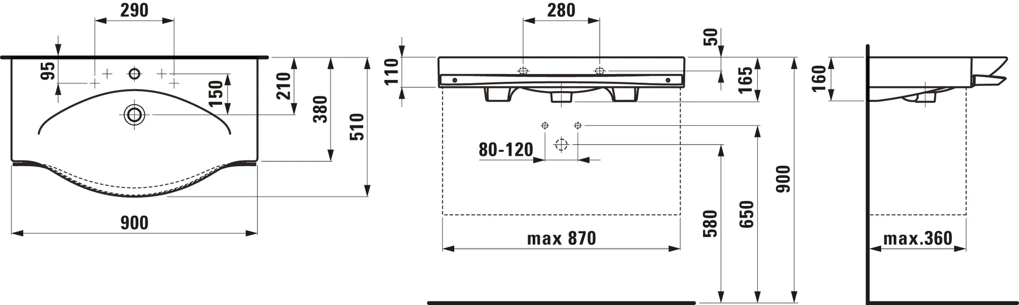 Waschtisch mit Handtuchhalter PALACE 510x900x165 1 Hahnloch mit Überlauf weiß Waschtisch mit Handtuchhalter PALACE 510x900x165 1 Hahnloch mit Überlauf weiß