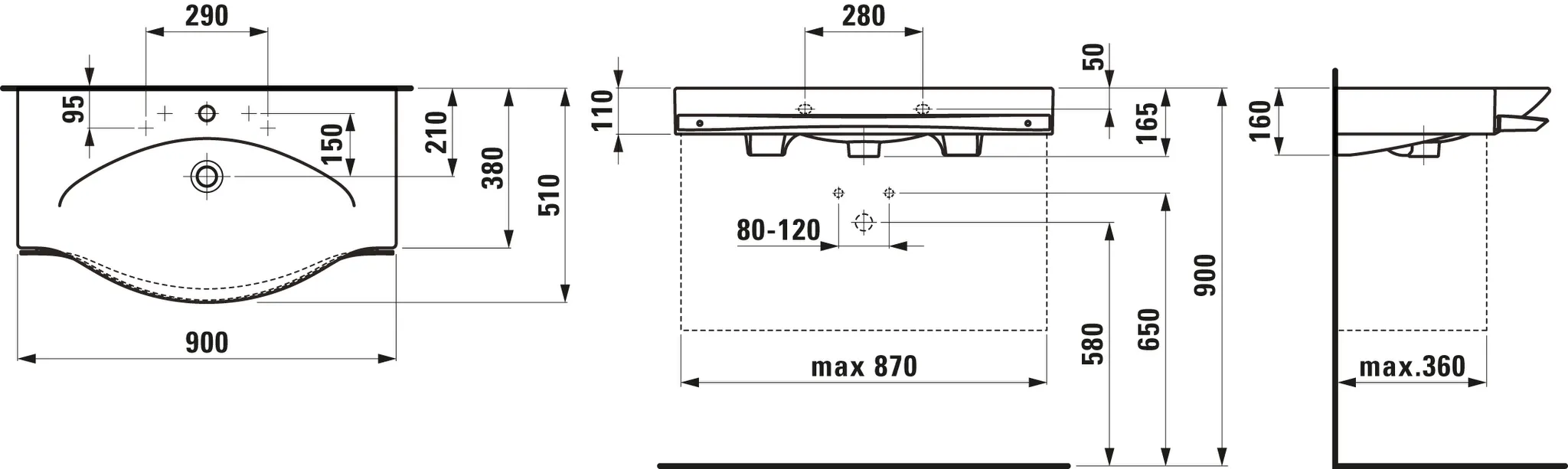 Waschtisch mit Handtuchhalter PALACE 510x900x165 1 Hahnloch mit Überlauf weiß Waschtisch mit Handtuchhalter PALACE 510x900x165 1 Hahnloch mit Überlauf weiß