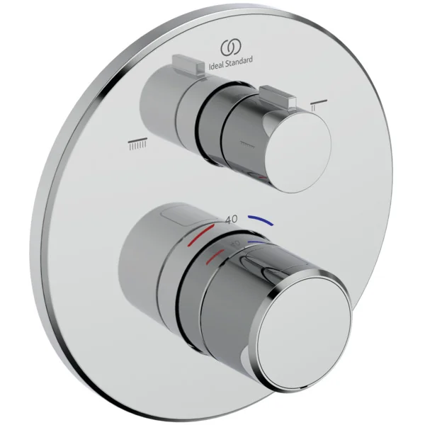 Ideal Standard Ceratherm T25 Unterputz-Badethermostat für Wanne & Dusche, 2 Verbraucher, Chrom