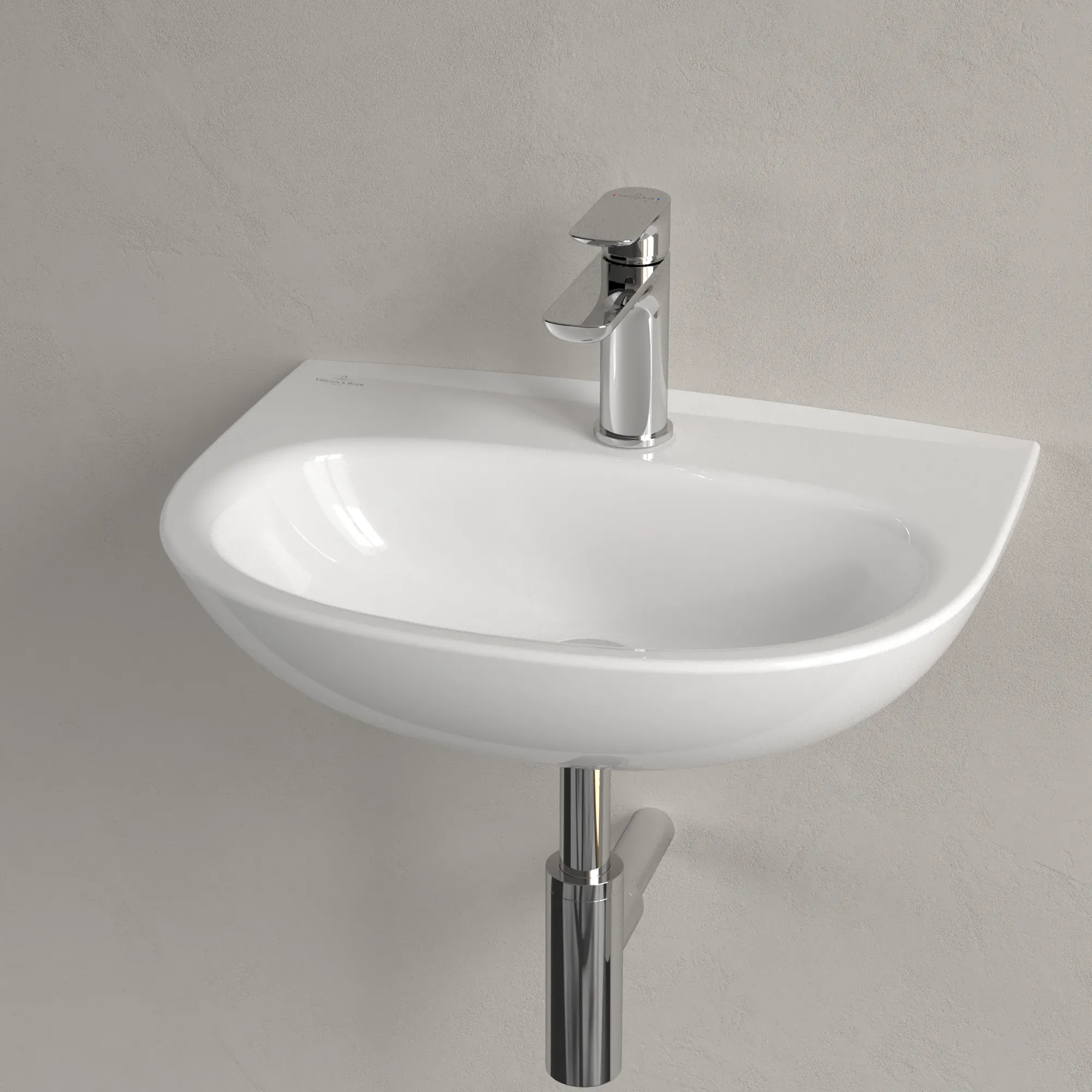 Villeroy & Boch Handwaschbecken „O.novo“ 500 × 380 × 160 mm, für Becken mittig, Hahnlochposition mittig in Weiß Alpin Villeroy & Boch Handwaschbecken „O.novo“ 500 × 380 × 160 mm, für Becken mittig, Hahnlochposition mittig in Weiß Alpin