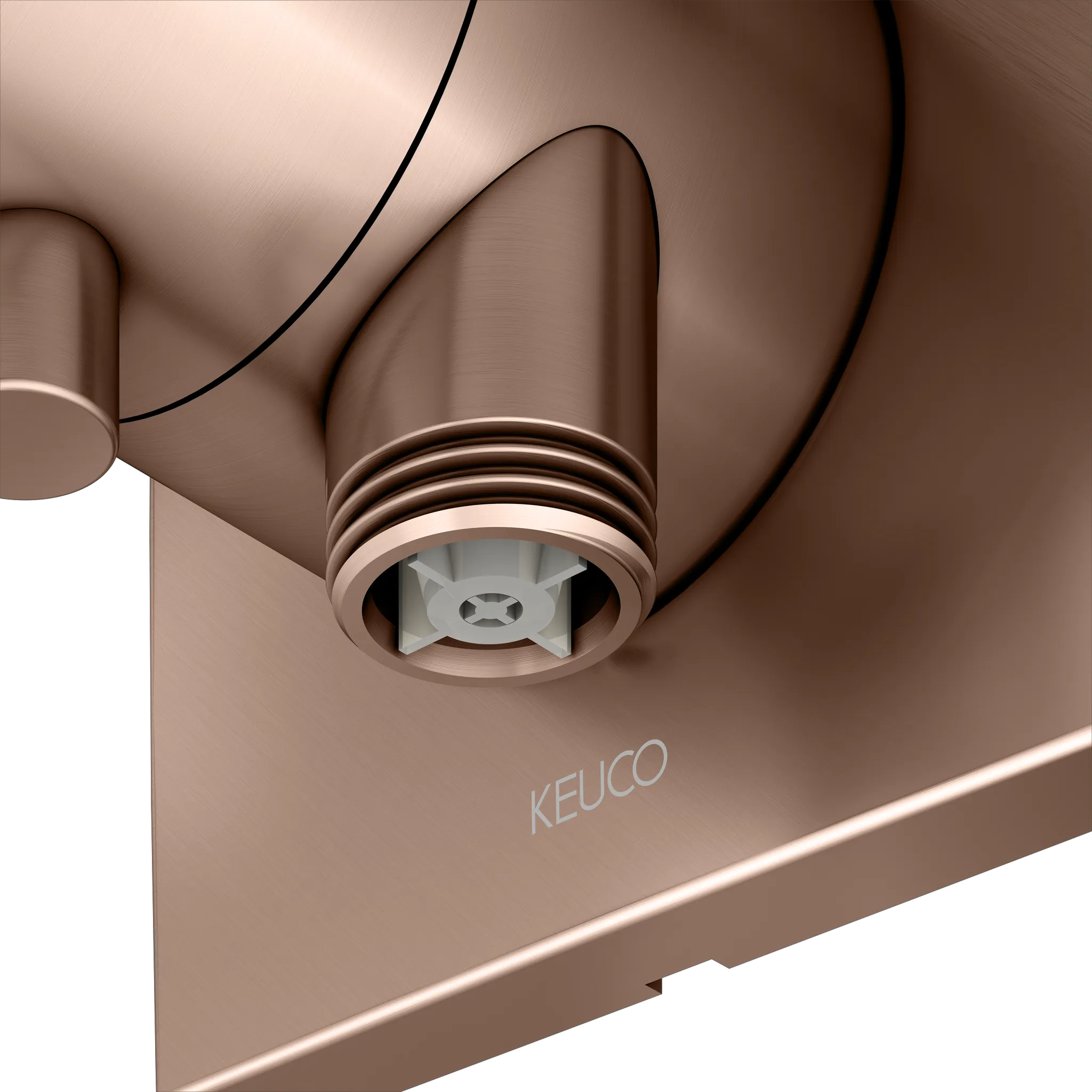 IXMO 2-Wege Ab- u. Umstellventil UP IXMO Comfort, eckig Rotgold gebürstet