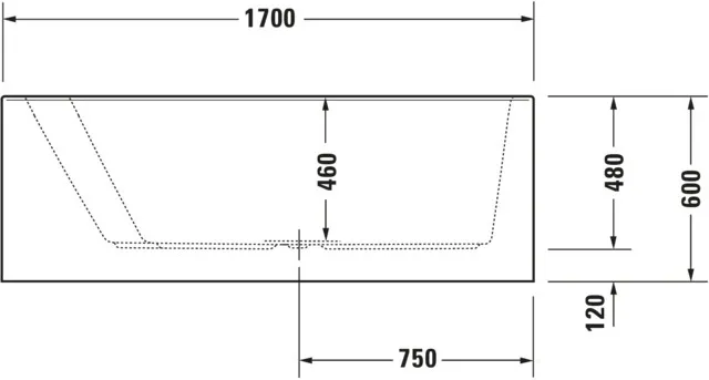 Duravit Badewanne „Paiova“ vorwand sonderform 170 × 100 cm, links