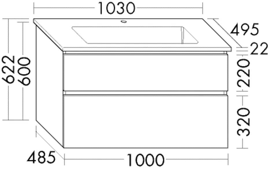 burgbad Waschtischunterschrank „Lin20“ in Salbeigrau Solid Matt